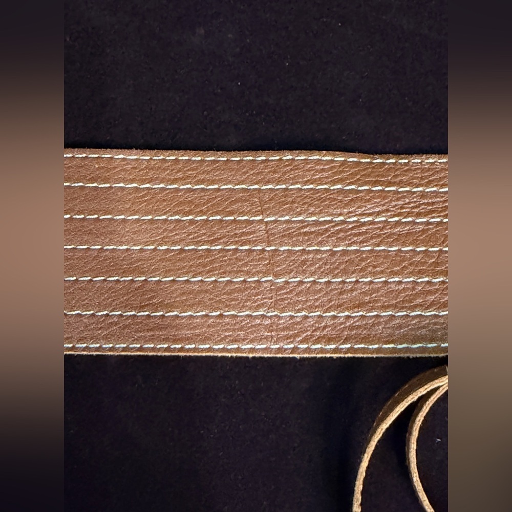 Michael Kors Brown Leather Belt with Silver Ring - Picture 5 of 6